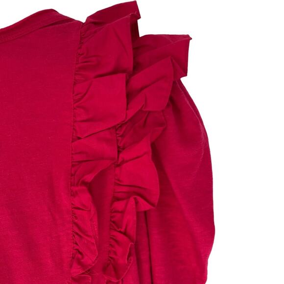 Anthropologie Ruffle Lace Collar V-Neck Pink Long Sleeve Top NWTs size XS - Picture 7 of 11